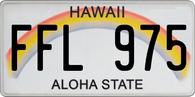 HI license plate FFL975