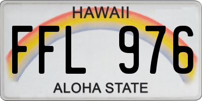 HI license plate FFL976