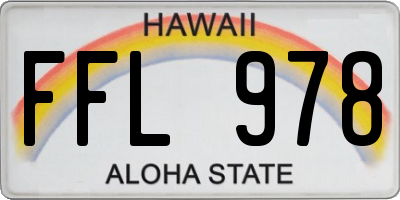 HI license plate FFL978