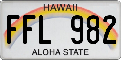 HI license plate FFL982