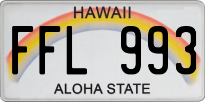 HI license plate FFL993