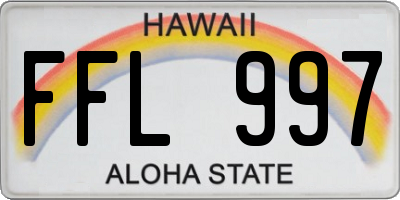 HI license plate FFL997