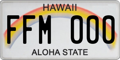 HI license plate FFM000