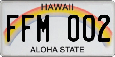 HI license plate FFM002