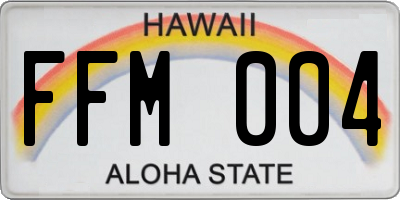HI license plate FFM004