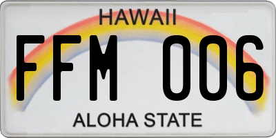 HI license plate FFM006