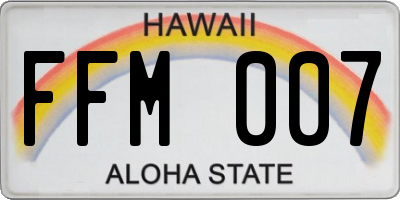 HI license plate FFM007