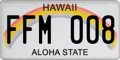 HI license plate FFM008