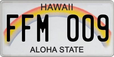HI license plate FFM009