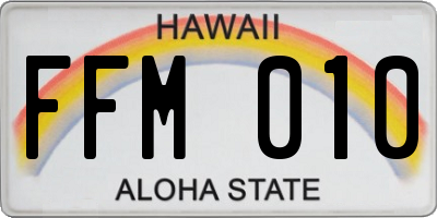 HI license plate FFM010