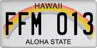 HI license plate FFM013