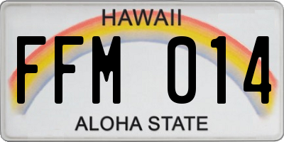 HI license plate FFM014