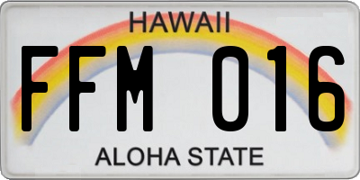 HI license plate FFM016