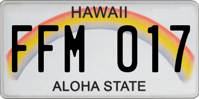 HI license plate FFM017