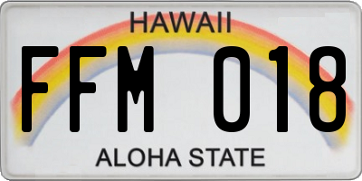 HI license plate FFM018