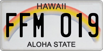 HI license plate FFM019