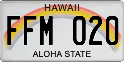 HI license plate FFM020