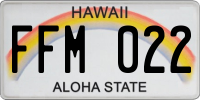 HI license plate FFM022