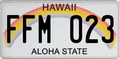HI license plate FFM023
