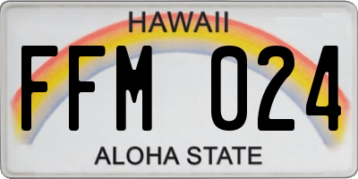 HI license plate FFM024