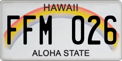 HI license plate FFM026