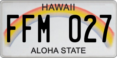 HI license plate FFM027