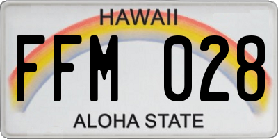HI license plate FFM028