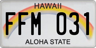 HI license plate FFM031
