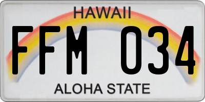 HI license plate FFM034
