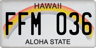 HI license plate FFM036