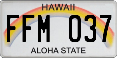 HI license plate FFM037