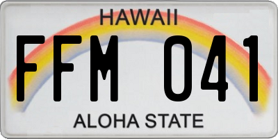 HI license plate FFM041