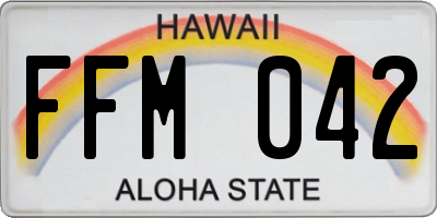 HI license plate FFM042
