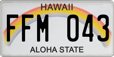 HI license plate FFM043