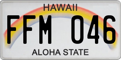 HI license plate FFM046