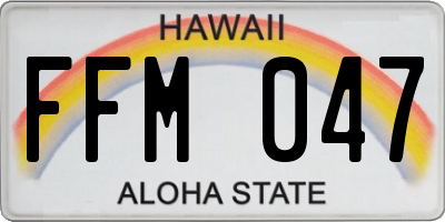 HI license plate FFM047