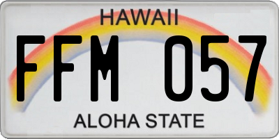 HI license plate FFM057