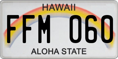HI license plate FFM060