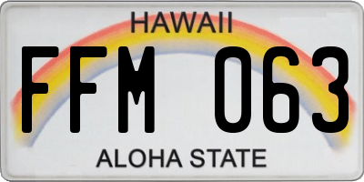 HI license plate FFM063