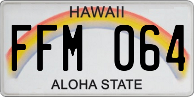 HI license plate FFM064