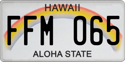 HI license plate FFM065