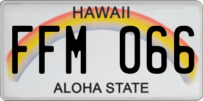 HI license plate FFM066