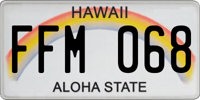 HI license plate FFM068