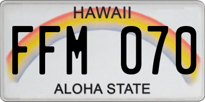 HI license plate FFM070