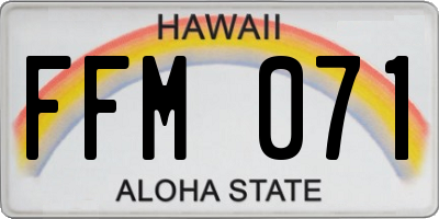 HI license plate FFM071