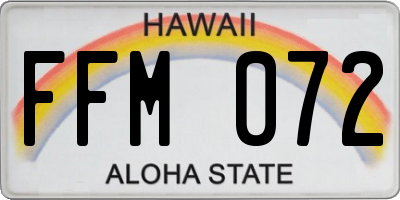 HI license plate FFM072