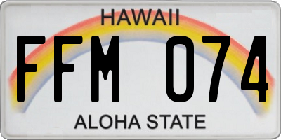 HI license plate FFM074