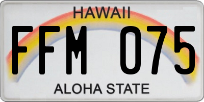 HI license plate FFM075
