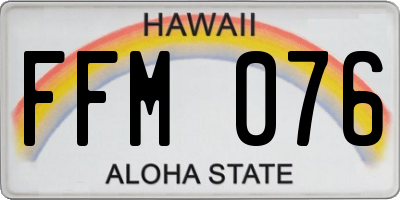 HI license plate FFM076