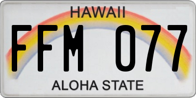 HI license plate FFM077